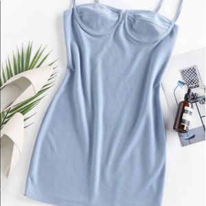 Bustier Mini Bodycon Dress (Pastel Blue)